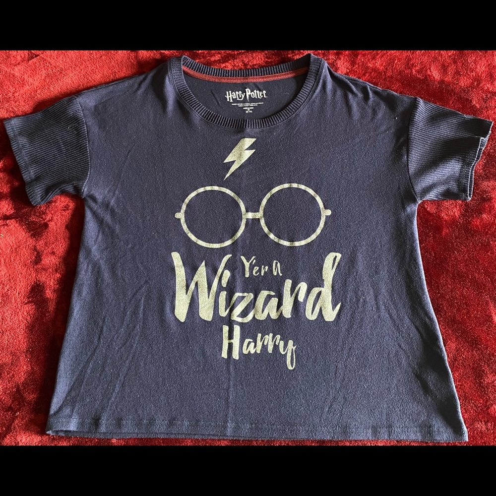 HARRY POTTER pajama shirt. Size Medium. Blue.